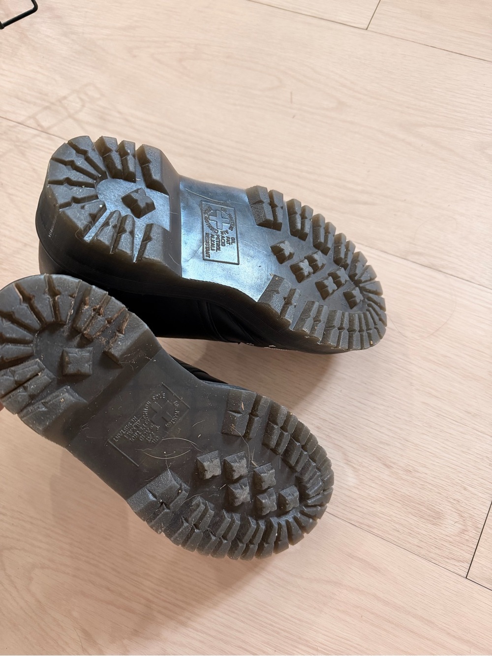 Dr. Martens Black Mary Jane Shoes with White moth Stitch - Picture 2 of 5